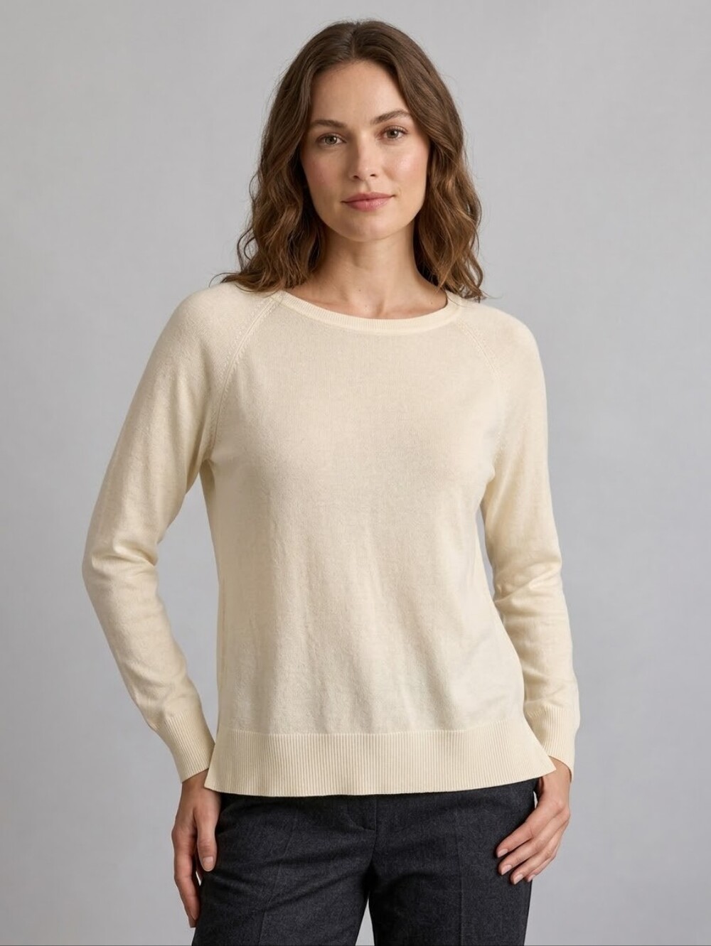Zara Cream Ivory Lightweight Knit Long Sleeve Sweater XL
